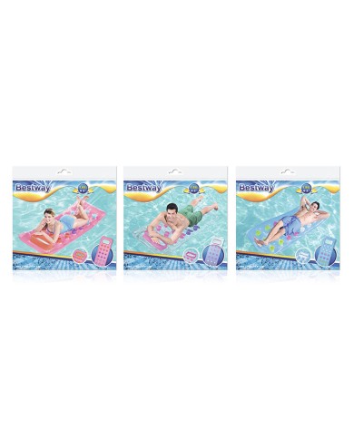 Bestway Materassino Gonfiabile con Finestrina Colori Assortiti 188x71 cm Spiaggia e Piscina 43040