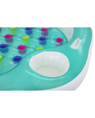 Bestway Materassino Gonfiabile Doppio con Portabicchieri e Frigo 224x174 cm Spiaggia e Piscina 43045