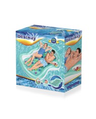 Bestway Materassino Gonfiabile Doppio con Portabicchieri e Frigo 224x174 cm Spiaggia e Piscina 43045