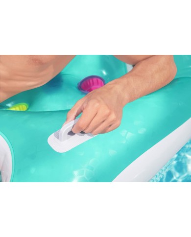 Bestway Materassino Gonfiabile Doppio con Portabicchieri e Frigo 224x174 cm Spiaggia e Piscina 43045