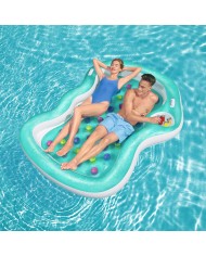 Bestway Materassino Gonfiabile Doppio con Portabicchieri e Frigo 224x174 cm Spiaggia e Piscina 43045