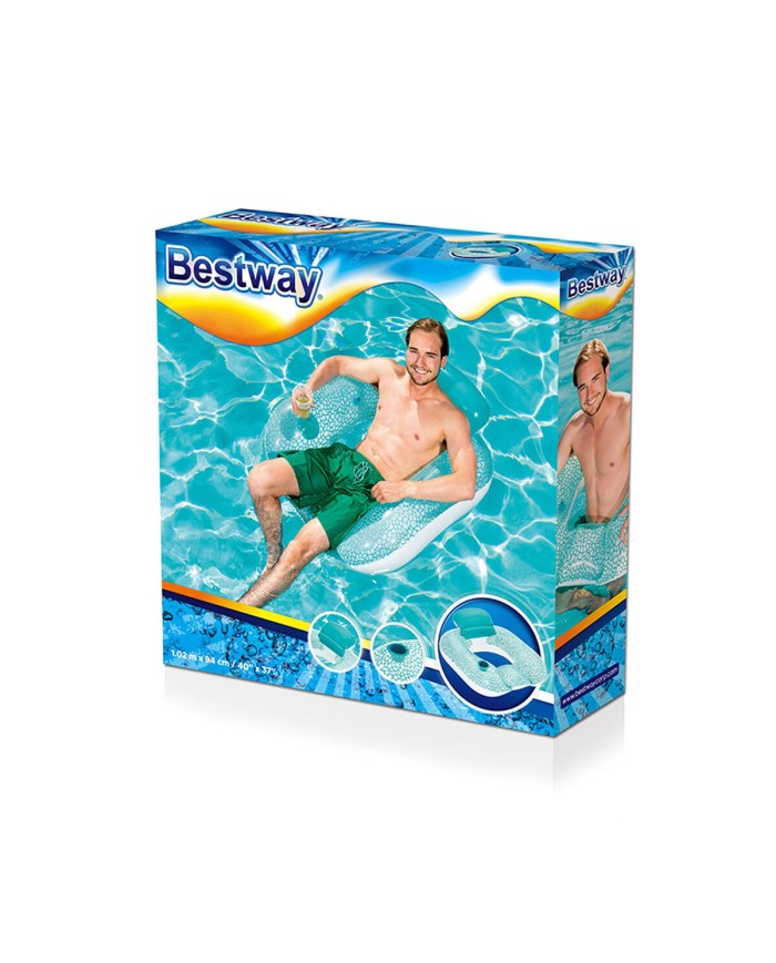 Bestway Poltrona Gonfiabile con Cuscino 102x94 cm Spiaggia e Piscina 43097 Bestway Poltrona Gonfiabile con Cuscino 102x94 cm Spiaggia e Piscina 43097