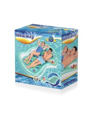 Bestway Materassino Gonfiabile Doppio con Portabicchieri e Frigo 224x174 cm Spiaggia e Piscina 43045