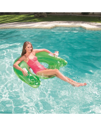 Bestway Poltrona Gonfiabile con Maniglie e Portabibite Colore Misto 152x99 cm Spiaggia e Piscina 43118