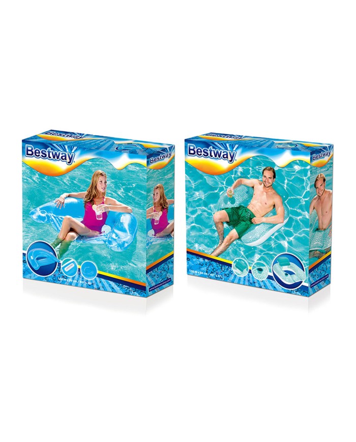 Bestway Poltrona Gonfiabile con Maniglie e Portabibite Colore Misto 152x99 cm Spiaggia e Piscina 43118 Bestway Poltrona Gonfiabile con Maniglie e Portabibite Colore Misto 152x99 cm Spiaggia e Piscina 43118
