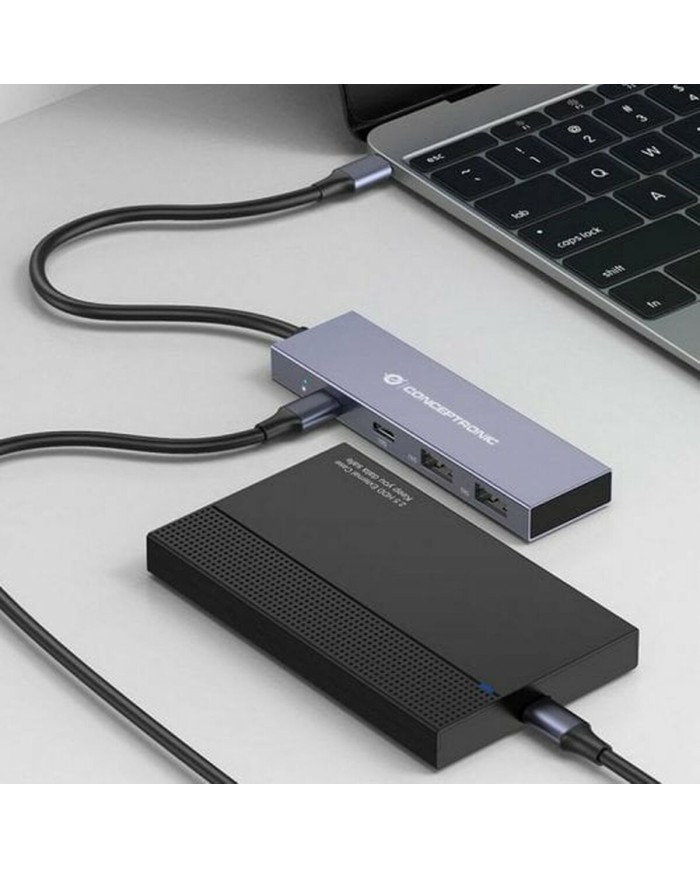 Hub USB Conceptronic HUBBIES13G Grigio (1 Unità) Hub USB Conceptronic HUBBIES13G Grigio (1 Unità)