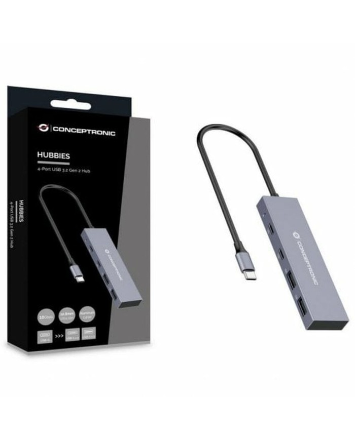 Hub USB Conceptronic HUBBIES13G Grigio (1 Unità) Hub USB Conceptronic HUBBIES13G Grigio (1 Unità)