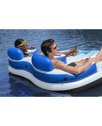 Bestway Poltrona Gonfiabile Doppia Tumbona Hydro-Force 196x193 cm Spiaggia e Piscina 43534