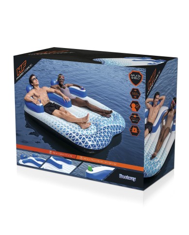 Bestway Poltrona Gonfiabile Doppia Tumbona Hydro-Force 196x193 cm Spiaggia e Piscina 43534