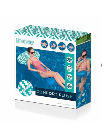 Bestway Materassino Gonfiabile Comfort Plush 145x87 cm Spiaggia e Piscina 43555