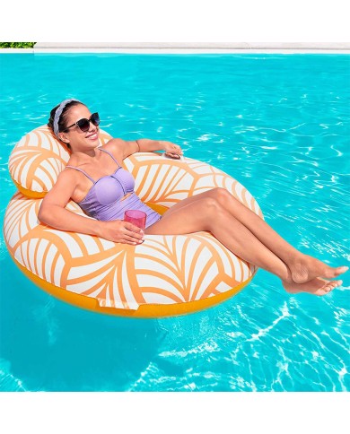 Bestway Poltrona Gonfiabile Confort Deluxe con Schienale e Maniglie 118x117 cm Spiaggia e Piscina 43643