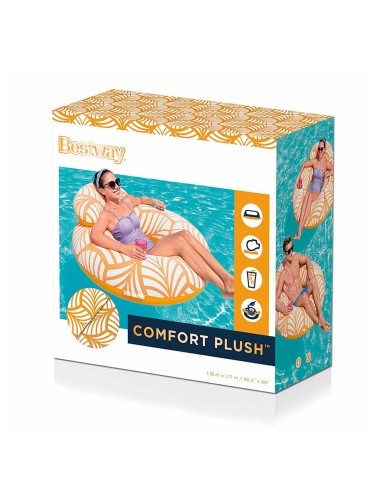 Bestway Poltrona Gonfiabile Confort Deluxe con Schienale e Maniglie 118x117 cm Spiaggia e Piscina 43643