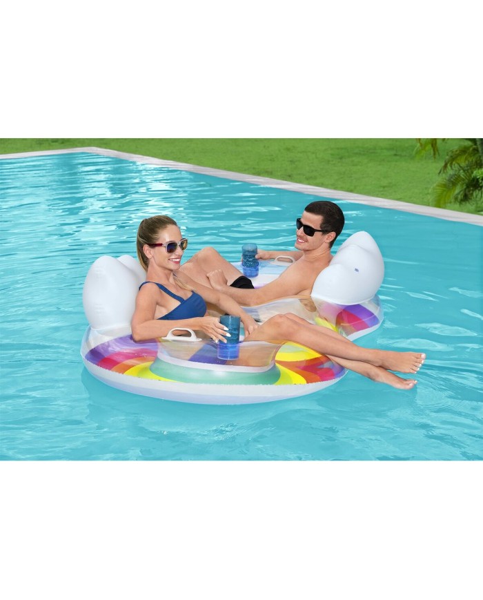 Bestway Ruota Gonfiabile con Maniglie e Schienale 186x116 cm Spiaggia e Piscina 43648 Bestway Ruota Gonfiabile con Maniglie e Schienale 186x116 cm Spiaggia e Piscina 43648