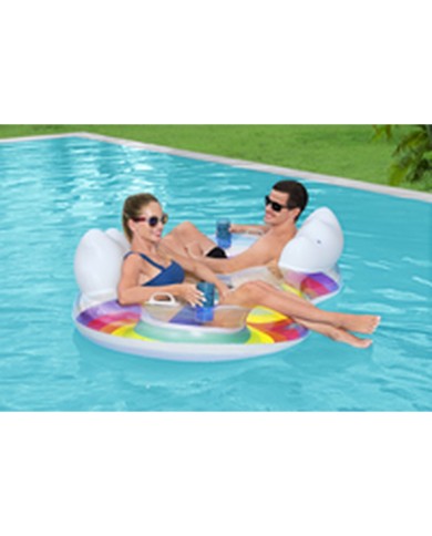Bestway Ruota Gonfiabile con Maniglie e Schienale 186x116 cm Spiaggia e Piscina 43648