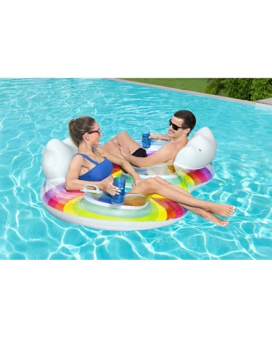 Bestway Ruota Gonfiabile con Maniglie e Schienale 186x116 cm Spiaggia e Piscina 43648