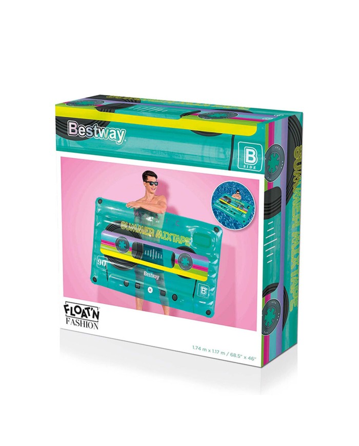 Bestway Materassino Gonfiabile Retro Cassetta 174x117 cm Spiaggia e Piscina 43649 Bestway Materassino Gonfiabile Retro Cassetta 174x117 cm Spiaggia e Piscina 43649