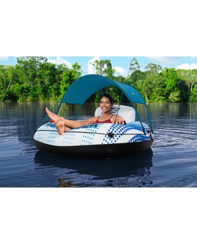 Bestway Ruota Gonfiabile con Manici Rapid Rider con Parasole D137 cm Spiaggia e Piscina 43725