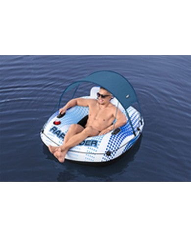 Bestway Ruota Gonfiabile con Manici Rapid Rider con Parasole D137 cm Spiaggia e Piscina 43725