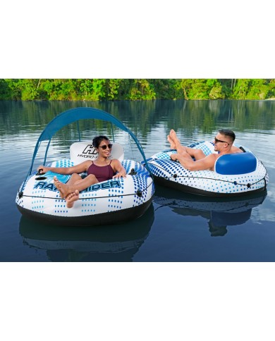 Bestway Ruota Gonfiabile con Manici Rapid Rider con Parasole D137 cm Spiaggia e Piscina 43725