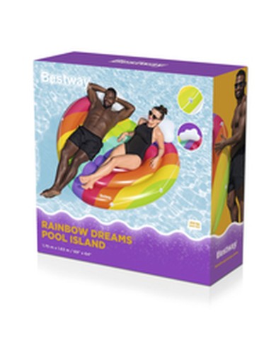Bestway Isola Galleggiante Gonfiabile Arcobaleno 175x163 cm Spiaggia e Piscina 43722
