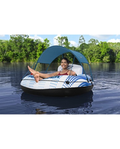 Bestway Ruota Gonfiabile con Manici Rapid Rider con Parasole D137 cm Spiaggia e Piscina 43725