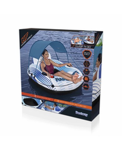 Bestway Ruota Gonfiabile con Manici Rapid Rider con Parasole D137 cm Spiaggia e Piscina 43725