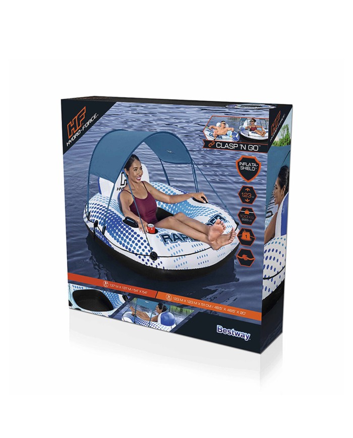 Bestway Ruota Gonfiabile con Manici Rapid Rider con Parasole D137 cm Spiaggia e Piscina 43725 Bestway Ruota Gonfiabile con Manici Rapid Rider con Parasole D137 cm Spiaggia e Piscina 43725