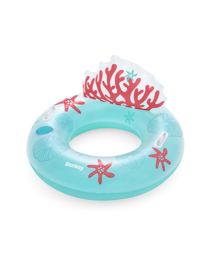 Bestway Ruota Gonfiabile con Maniglie e Schienale Corallo D117 cm Spiaggia e Piscina 43730