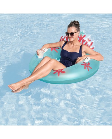 Bestway Ruota Gonfiabile con Maniglie e Schienale Corallo D117 cm Spiaggia e Piscina 43730 Bestway Ruota Gonfiabile con Maniglie e Schienale Corallo D117 cm Spiaggia e Piscina 43730