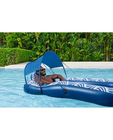 Bestway Materassino Gonfiabile con Parasole Comfort Plush 198x112 cm Spiaggia e Piscina 43732