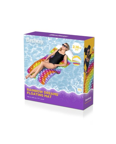 Bestway Materassino Gonfiabile Arcobaleno 216x80 cm Spiaggia e Piscina 44107