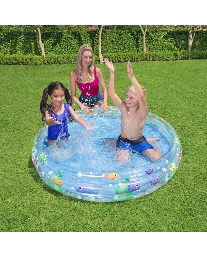Bestway Piscina Gonfiabile Infantile 3 Anelli Trasparente 152x30 cm Vita Marina +2 Anni Giardino 51004 Bestway Piscina Gonfiabile Infantile 3 Anelli Trasparente 152x30 cm Vita Marina +2 Anni Giardino 51004