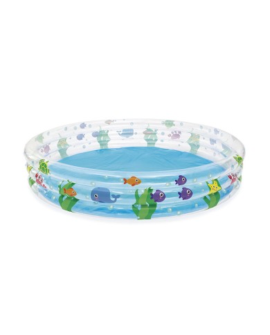 Bestway Piscina Gonfiabile Infantile 3 Anelli Trasparente Vita Marina 183x33 cm +2 Anni Giardino 51005 Bestway Piscina Gonfiabile Infantile 3 Anelli Trasparente Vita Marina 183x33 cm +2 Anni Giardino 51005