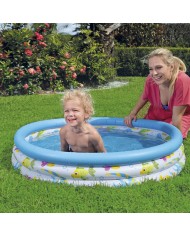 Bestway Piscina Gonfiabile per Bambini 3 Anelli Coral 102x25 cm +2 Anni Giardino 51008