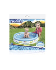 Bestway Piscina Gonfiabile per Bambini 3 Anelli Coral 102x25 cm +2 Anni Giardino 51008