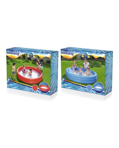 Bestway Piscina Gonfiabile Bambini 3 Anelli Eco Colore Assortito 183x33 cm +2 Anni Giardino 51027