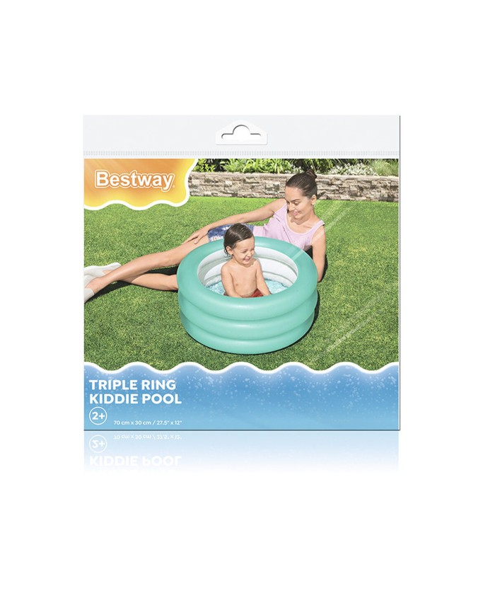 Bestway Piscina Gonfiabile per Bambini 3 Anelli Colori Assortiti 70x30 cm +2 Anni Giardino 51033