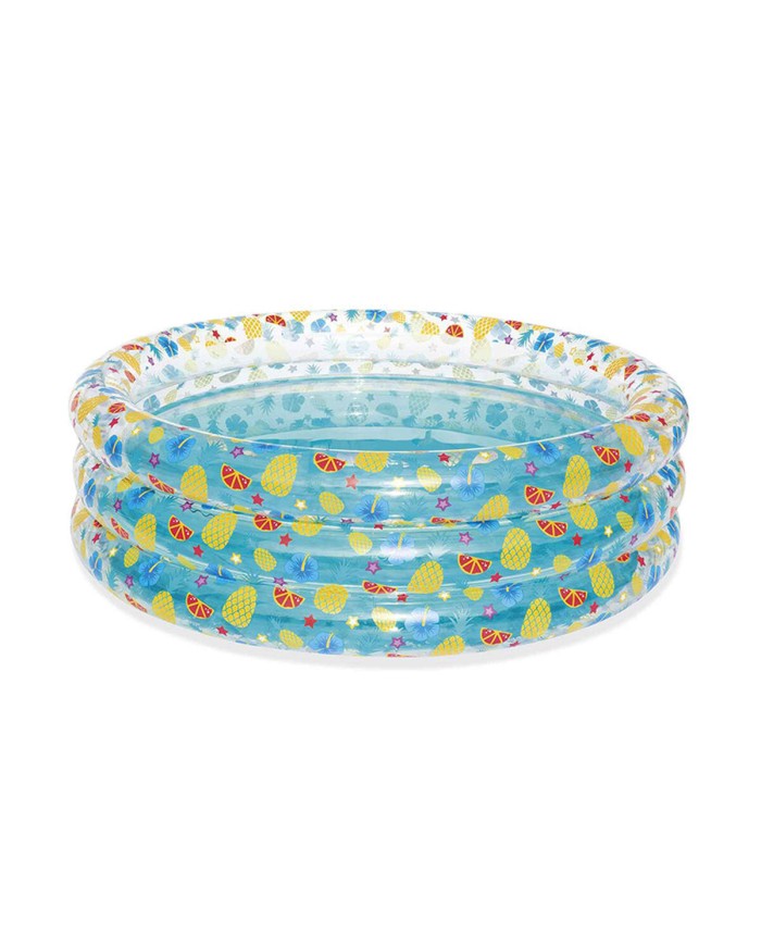 Bestway Piscina Gonfiabile 3 Anelli Trasparente Tropicale 170x53 cm +6 Anni Giardino 51048