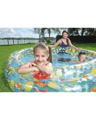 Bestway Piscina Gonfiabile 3 Anelli Trasparente Tropicale 170x53 cm +6 Anni Giardino 51048