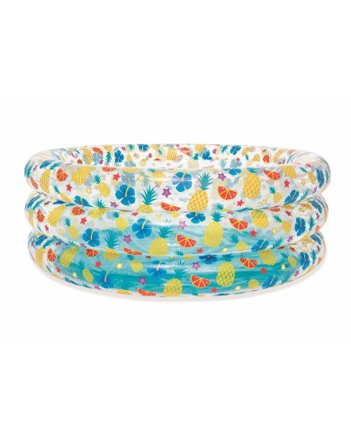 Bestway Piscina Gonfiabile 3 Anelli Trasparente Tropicale 150x53 cm +6 Anni Giardino 51045