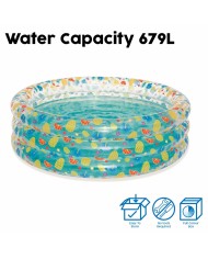 Bestway Piscina Gonfiabile 3 Anelli Trasparente Tropicale 170x53 cm +6 Anni Giardino 51048