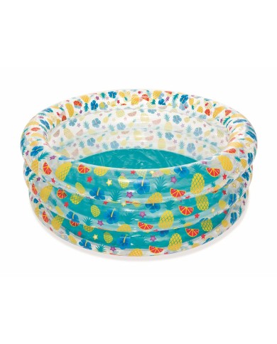 Bestway Piscina Gonfiabile 3 Anelli Trasparente Tropicale 150x53 cm +6 Anni Giardino 51045