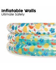 Bestway Piscina Gonfiabile 3 Anelli Trasparente Tropicale 170x53 cm +6 Anni Giardino 51048