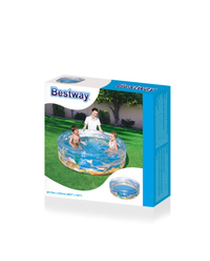 Bestway Piscina Gonfiabile 3 Anelli Trasparente Tropicale 170x53 cm +6 Anni Giardino 51048