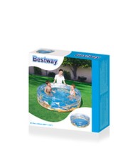 Bestway Piscina Gonfiabile 3 Anelli Trasparente Tropicale 170x53 cm +6 Anni Giardino 51048