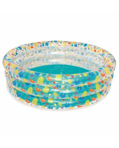 Bestway Piscina Gonfiabile 3 Anelli Trasparente Tropicale 170x53 cm +6 Anni Giardino 51048