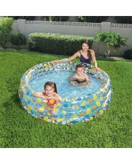 Bestway Piscina Gonfiabile 3 Anelli Trasparente Tropicale 170x53 cm +6 Anni Giardino 51048