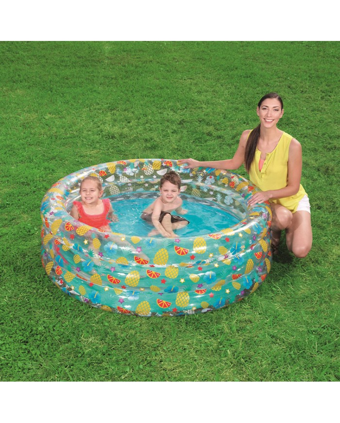Bestway Piscina Gonfiabile 3 Anelli Trasparente Tropicale 150x53 cm +6 Anni Giardino 51045 Bestway Piscina Gonfiabile 3 Anelli Trasparente Tropicale 150x53 cm +6 Anni Giardino 51045
