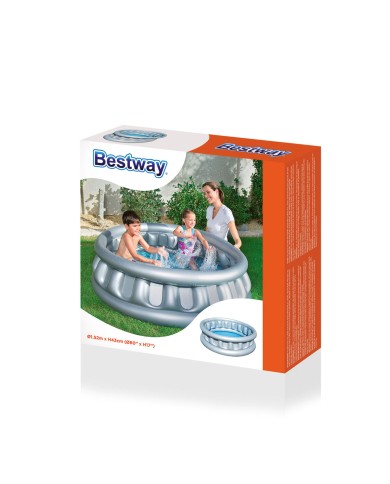 Bestway Piscina Gonfiabile per Bambini 3 Camere Nave Spaziale 152x43 cm +3 Anni Giardino 51080