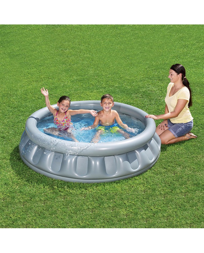 Bestway Piscina Gonfiabile per Bambini 3 Camere Nave Spaziale 152x43 cm +3 Anni Giardino 51080